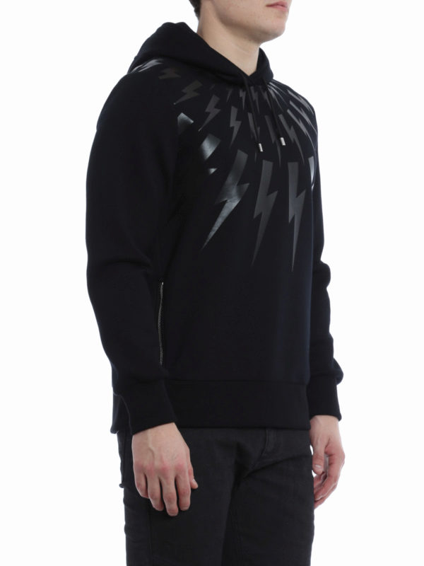 iKRIX NEIL BARRETT: Sweatshirts & Sweaters - Lightning print hoodie
