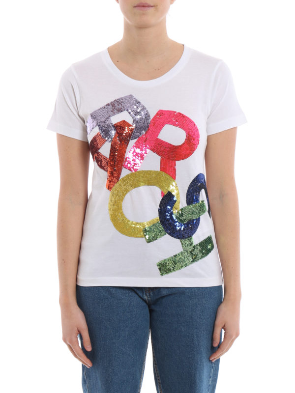 iKRIX P.A.R.O.S.H.: t-shirts - Sequined logo jersey T-shirt