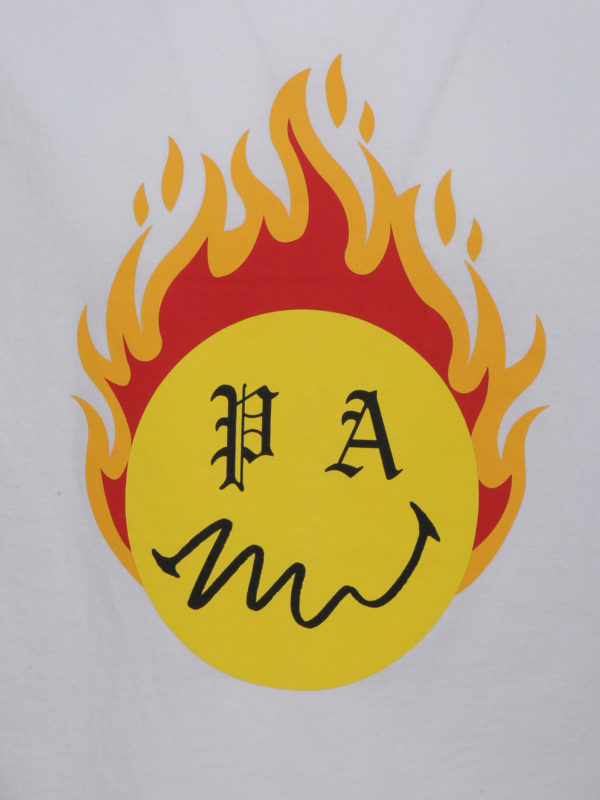 Palm Angels Burning Head Short-Sleeve T-Shirt 'White/Yellow' PMAA001R21JER0040118