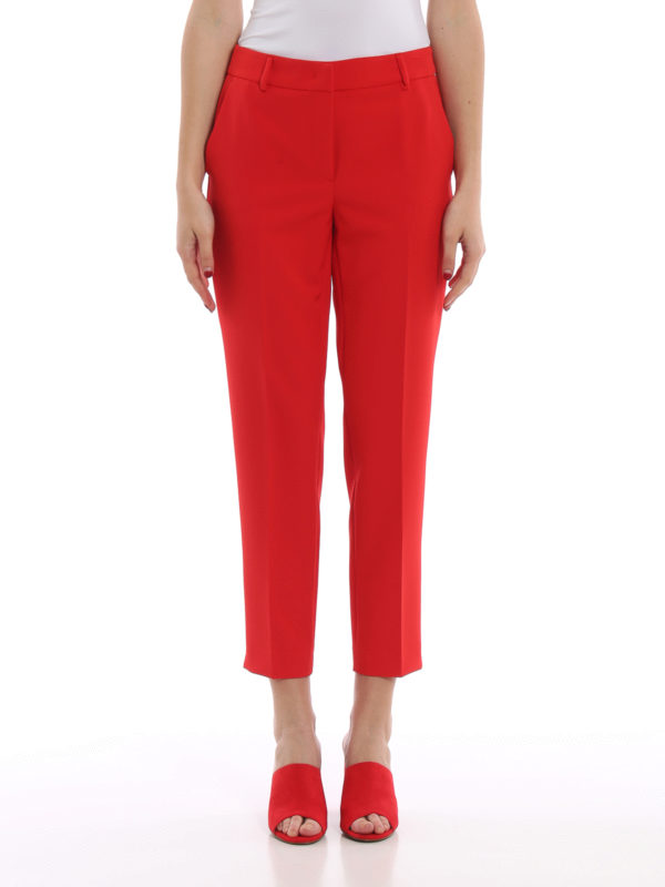 iKRIX Paolo Fiorillo: casual trousers - Capri red crepe trousers with vents