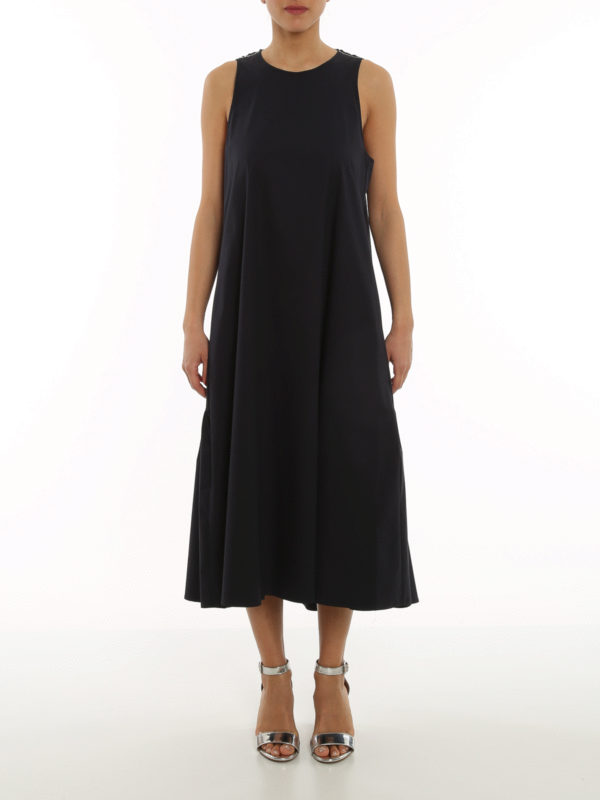 business casual a line dress 3/4 White Denim Dress  CocoBlanc