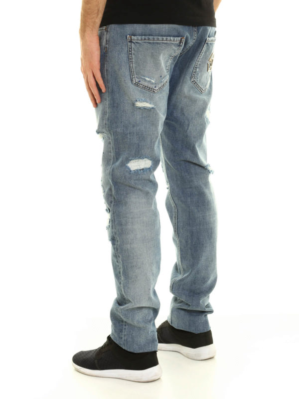iKRIX PHILIPP PLEIN: straight leg jeans - Rainbow denim jeans