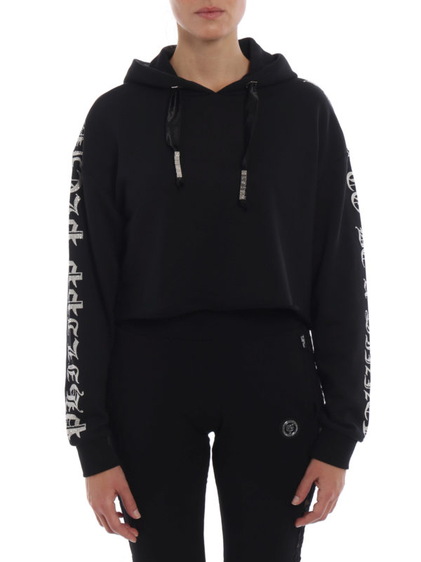 iKRIX PHILIPP PLEIN: Sweatshirts & Sweaters - Crystal Plein crop hoodie
