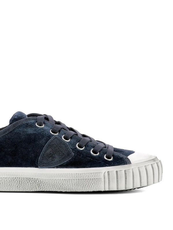 iKRIX PHILIPPE MODEL: trainers - Gare white toe detailed velvet sneakers