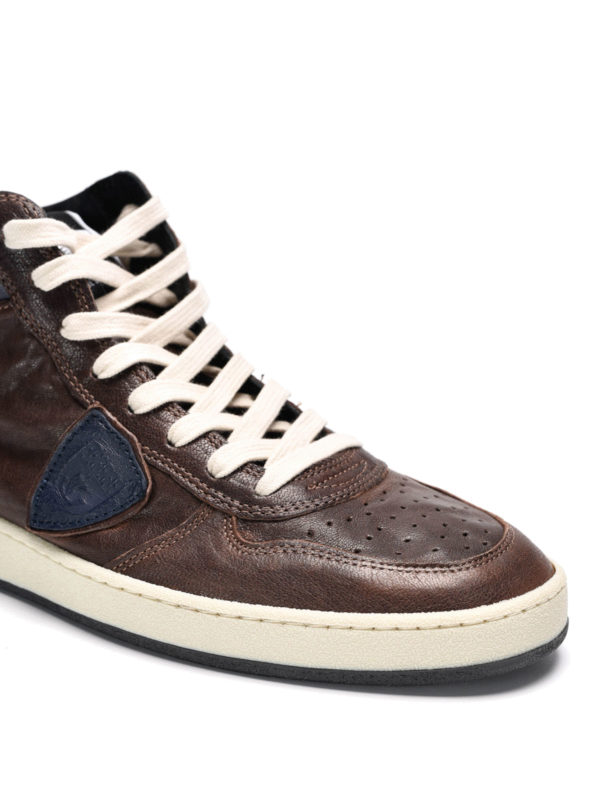 Philippe Model Sneaker alta in pelle Lakers Marrone LKHUHN0541