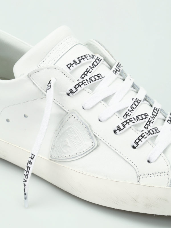 【関税/送料込】PHILIPPE MODEL Paris ロゴパッチ スニーカー Philippe Model Paris logo laces sneakers - White - Men