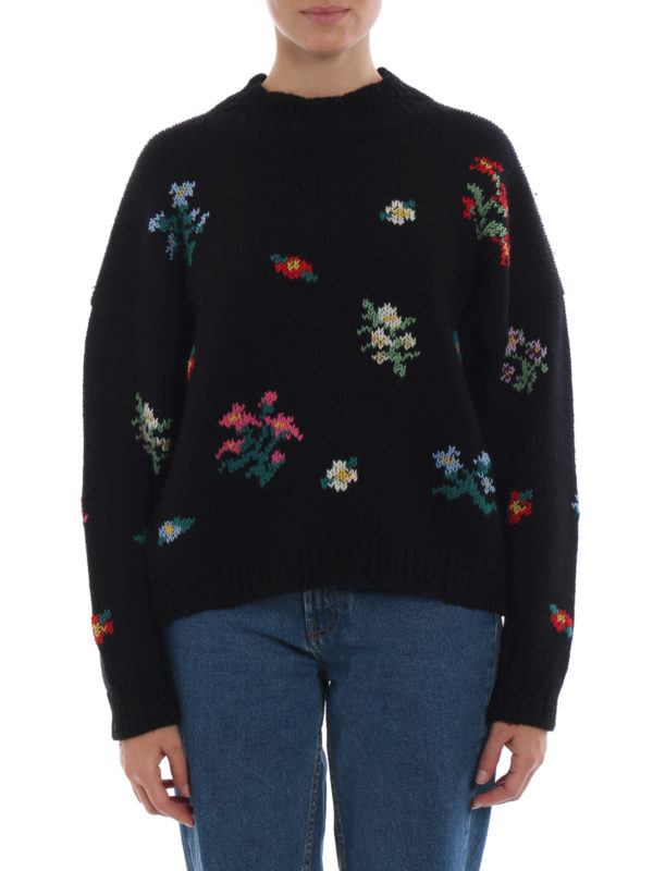 iKRIX Philosophy di Lorenzo Serafini: Turtlenecks & Polo necks - Multicolour embroidered wool jumper