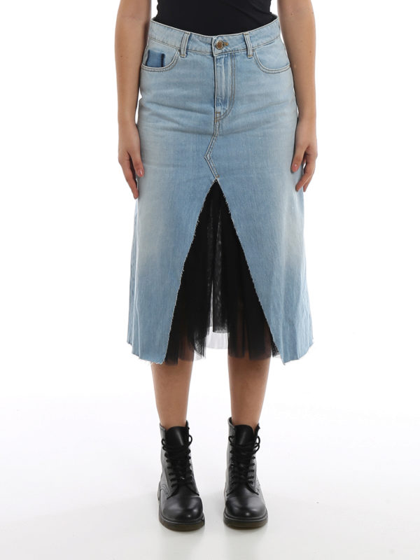 iKRIX Pinko: Knielange und Midi Röcke - Midirock - Helles Jeansblau