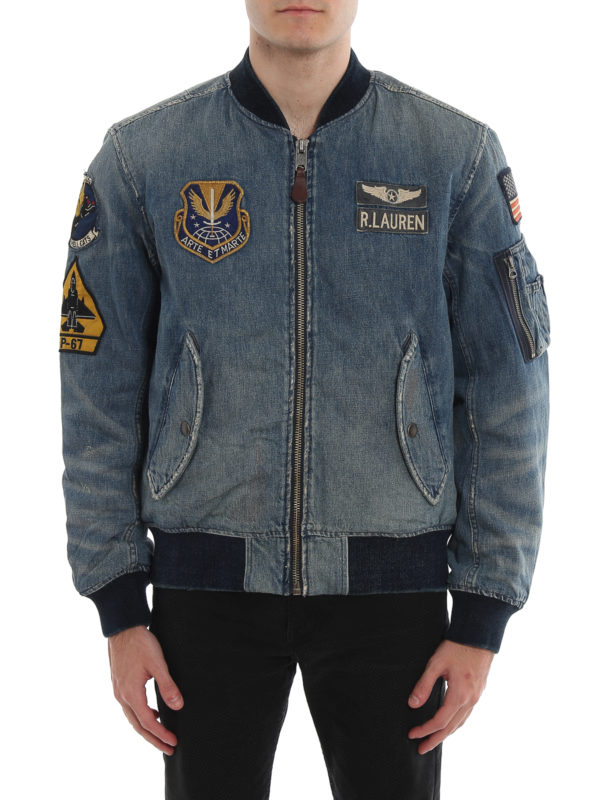 iKRIX POLO RALPH LAUREN: bombers - Patch denim bomber jacket