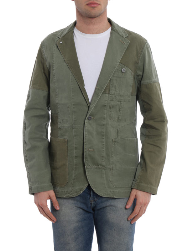 iKRIX POLO RALPH LAUREN: denim jacket - Patchwork cotton casual jacket