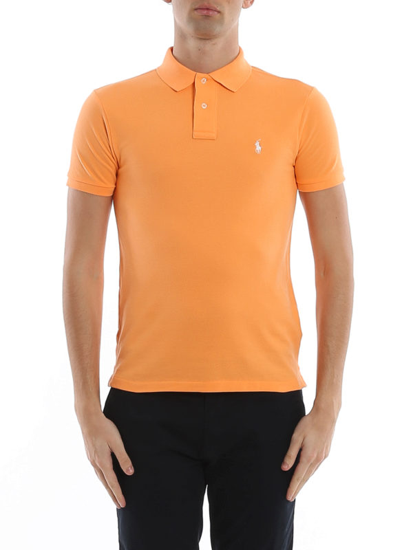 tevredenheid Korst Spotlijster Polo shirts Polo Ralph Lauren - Orange pique cotton polo shirt -  710795080027
