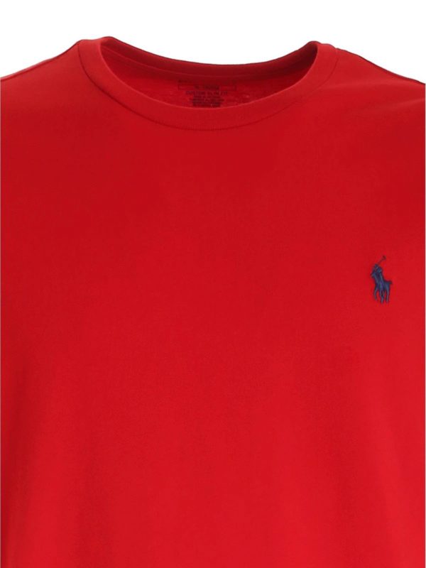 T-shirts Polo Ralph Lauren - Logo embroidery T-shirt in red - 710680785008