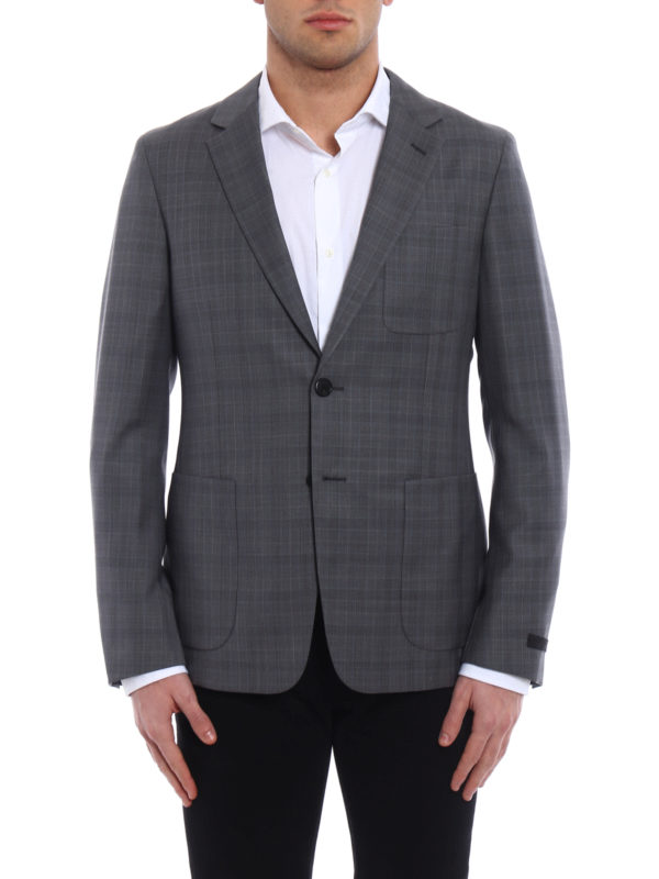 iKRIX PRADA: blazers - Check wool unstructured blazer