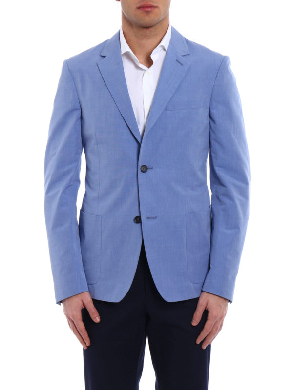 iKRIX PRADA: blazers - Light blue cotton blazer
