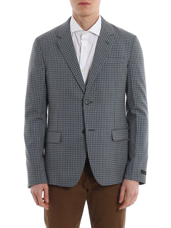 iKRIX PRADA: blazers - Micro check wool blazer