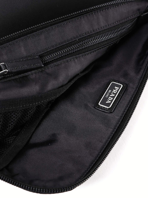 iKRIX PRADA: clutches - Logo plaque nylon pouch