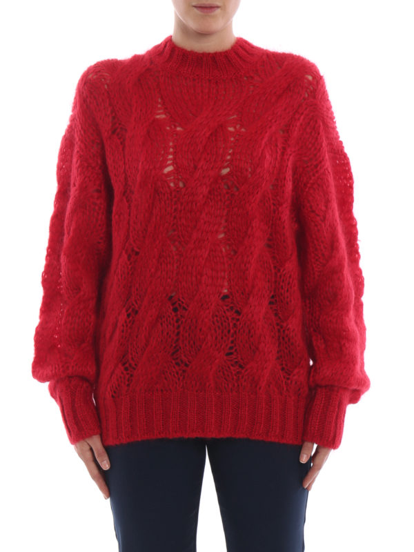 iKRIX PRADA: Suéteres con cuello pico - Suéter Cuello Redondo - Rojo