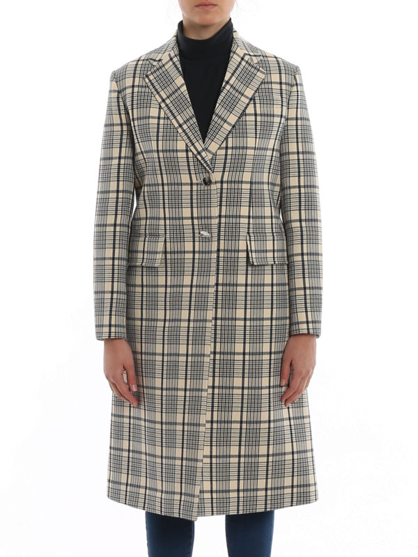 iKRIX PRADA: knee length coats - Check natté coat