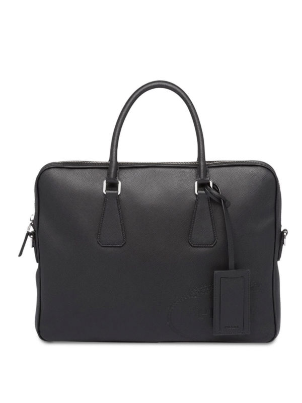 Prada Black saffiano leather briefcase - Black|2VE3689Z2VOLX002