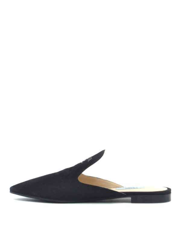 iKRIX PRADA: mules shoes - Black suede mules