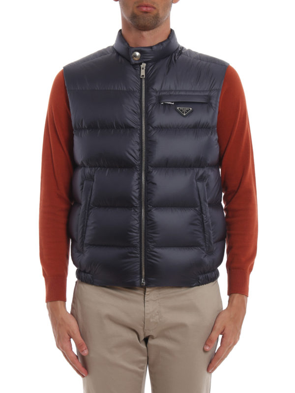 iKRIX PRADA: padded jackets - Navy Ripstop nylon padded vest