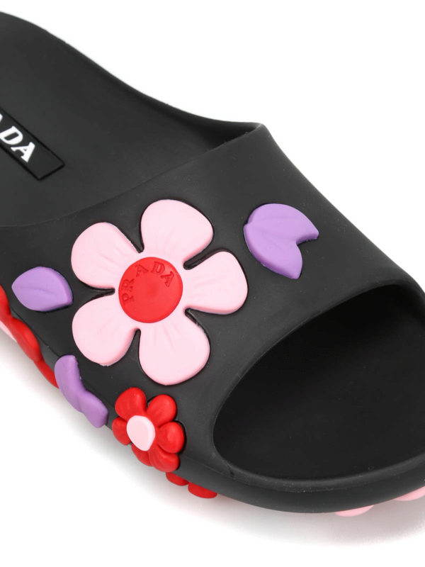 iKRIX PRADA: sandals - Flower pattern slider sandals