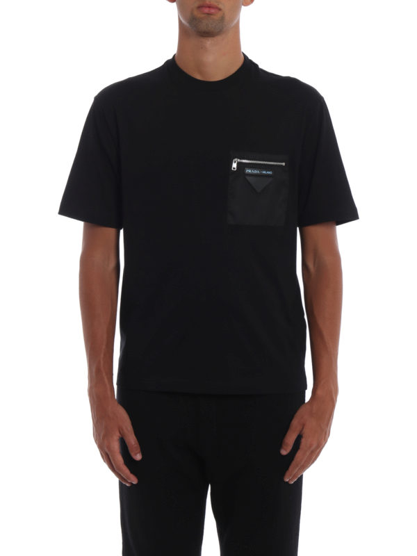 iKRIX PRADA: t-shirts - Cotton T-shirt with nylon pocket
