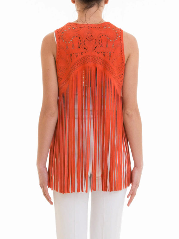iKRIX ROBERTO CAVALLI: waistcoats & gilets - Fringed suede waistcoat