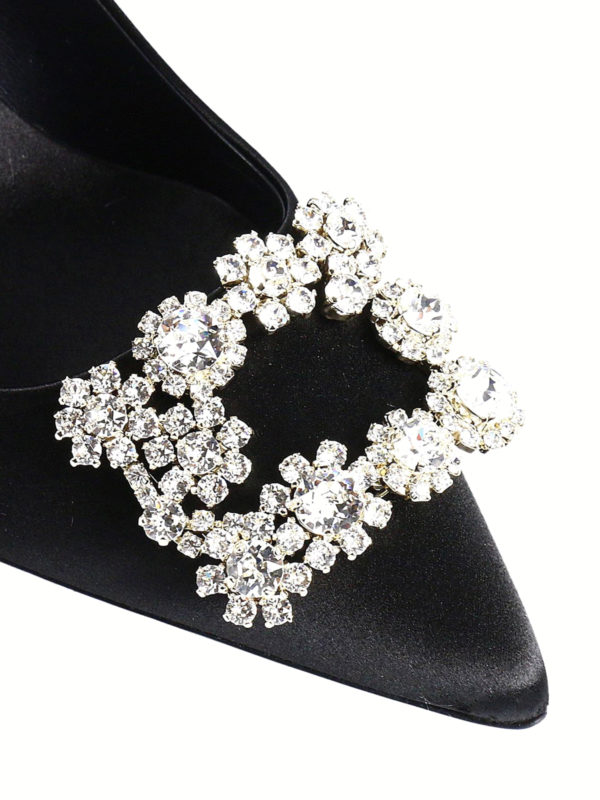 iKRIX ROGER VIVIER: court shoes - Flower Strass buckle satin pumps