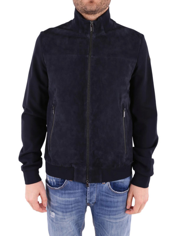 iKRIX RRD: leather jacket - Polisuede Val blue jacket