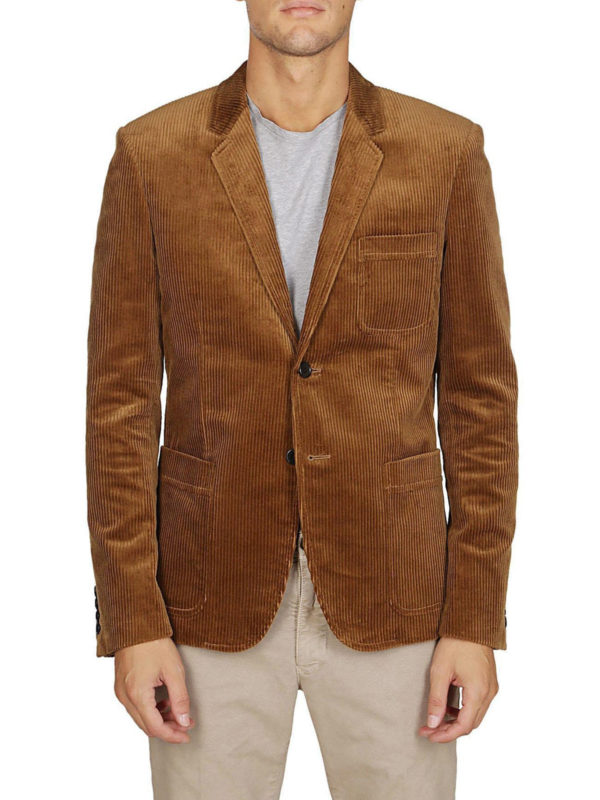 iKRIX SAINT LAURENT: blazers - Camel corduroy single-breasted blazer