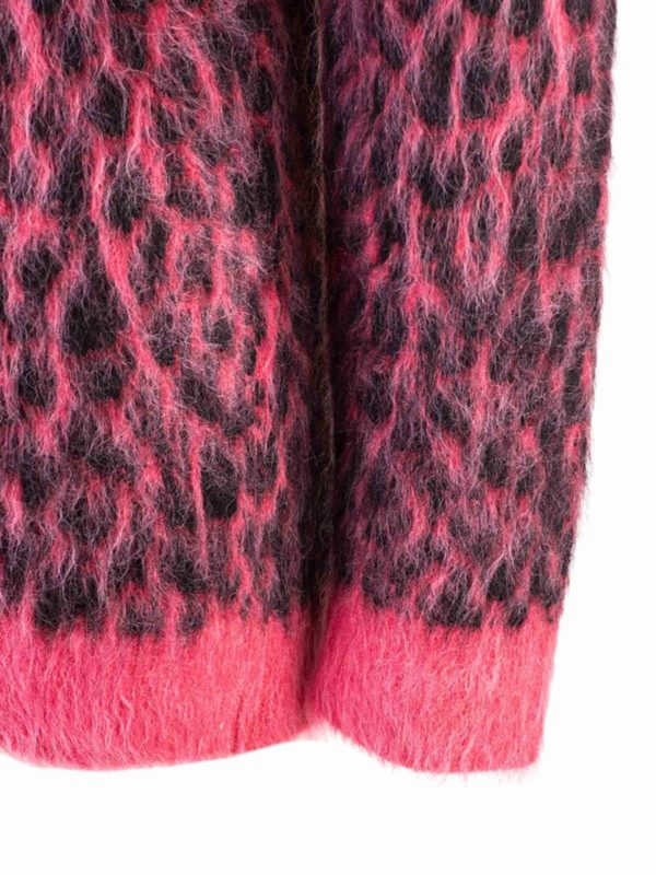 iKRIX SAINT LAURENT: cardigans - Animalier jacquard cardigan in pink