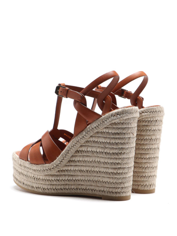 iKRIX SAINT LAURENT: espadrilles - 95 T leather espadrilles wedges