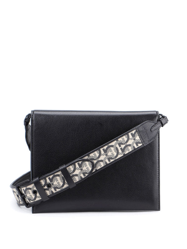 iKRIX SALVATORE FERRAGAMO: shoulder bags - Trifolio logo shoulder strap leather bag