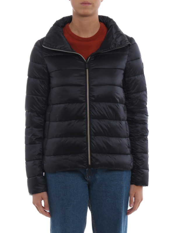 iKRIX Save The Duck: giacche imbottite - Piumino nero con collo a imbuto