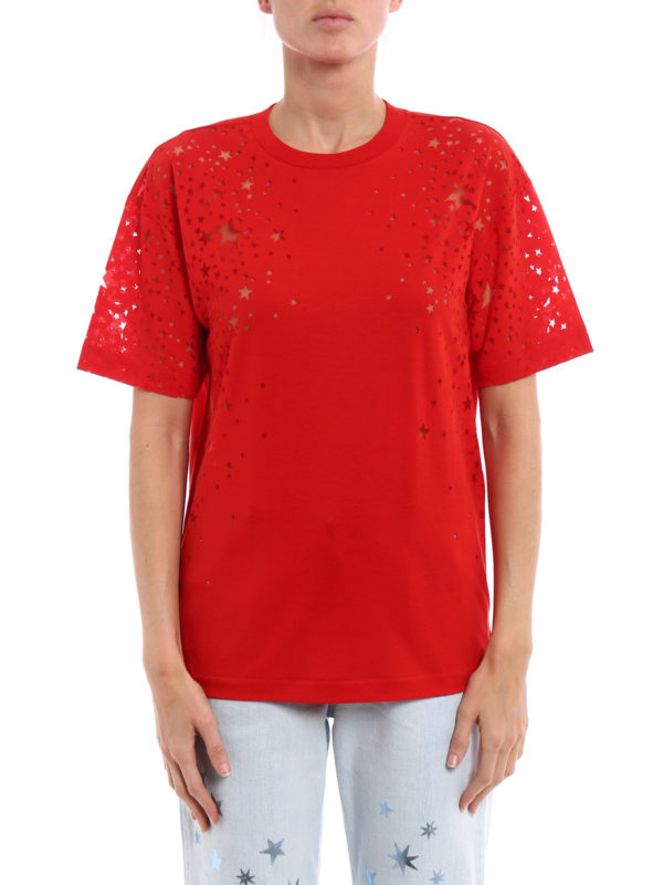 iKRIX STELLA McCARTNEY: t-shirts - Devoré star patterned jersey Tee