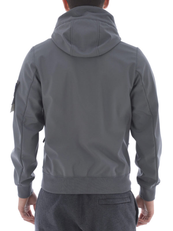 iKRIX STONE ISLAND: casual jackets - Grey Soft Shell hooded jacket