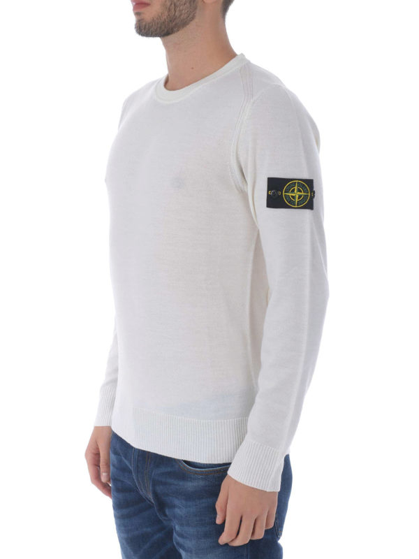 iKRIX STONE ISLAND: Strickpullover mit Rundhalsausschnitt - Rundhalspullover - Weiß