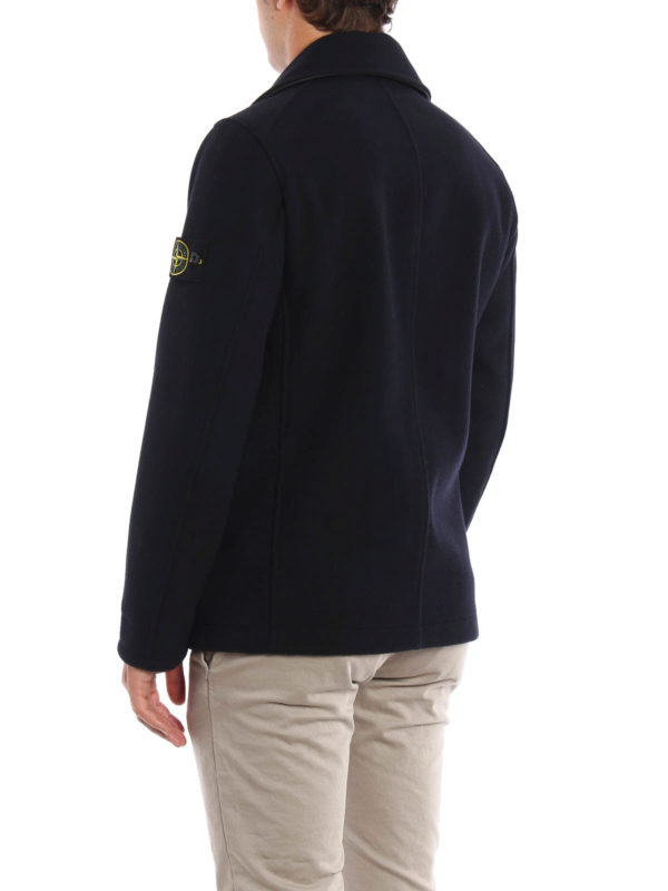 iKRIX STONE ISLAND: short coats - Wool blend peacoat