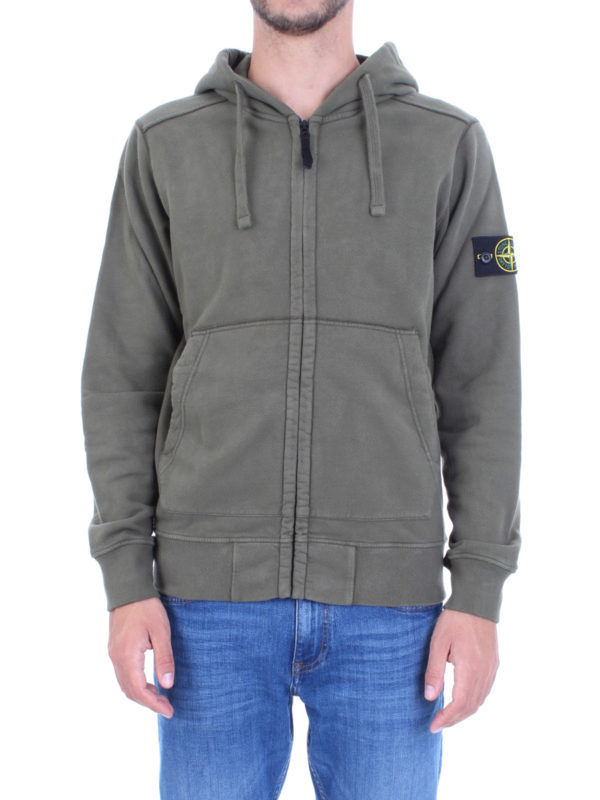 iKRIX STONE ISLAND: Sweatshirts & Sweaters - Olive green cotton hoodie