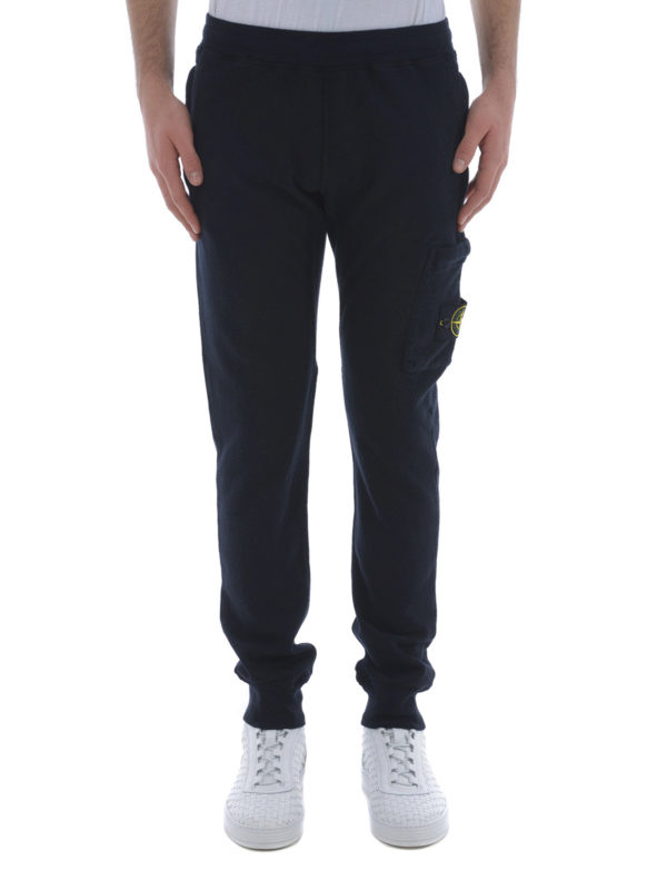 Navy stone island online joggers