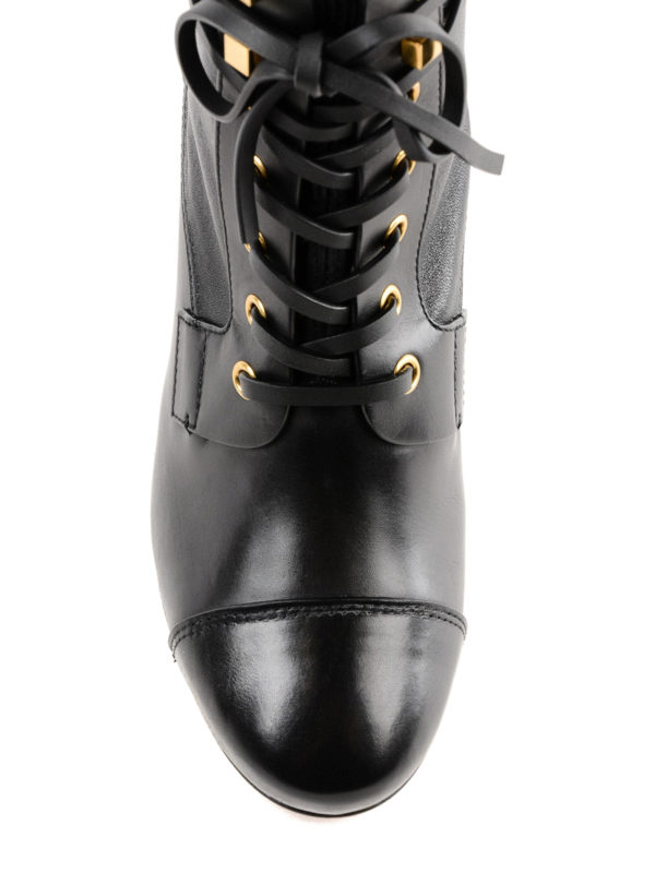 iKRIX Stuart Weitzman: ankle boots - Veruka black leather lace-up booties