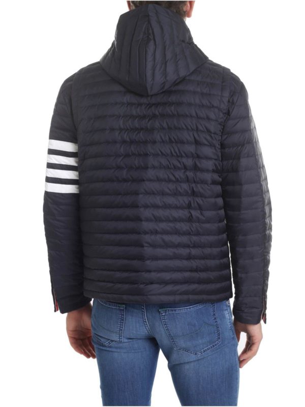 iKRIX THOM BROWNE: padded coats - Hooded down jacket in blue
