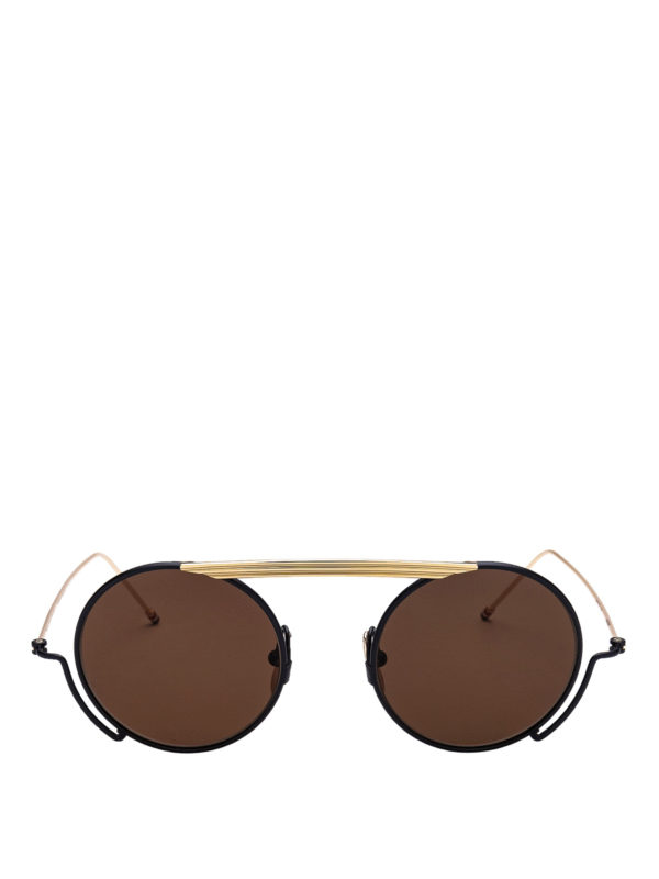 iKRIX THOM BROWNE: sunglasses - Matte titanium round sunglasses