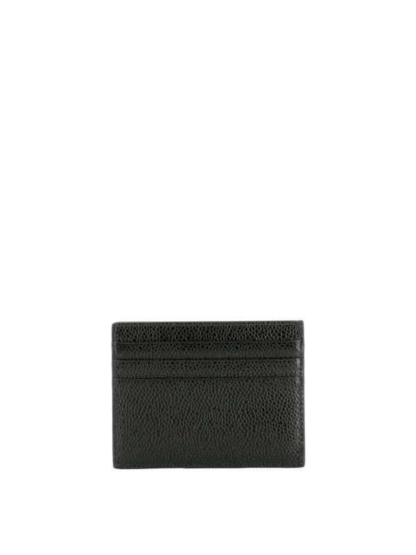 iKRIX THOM BROWNE: wallets & purses - Black textured leather card holder