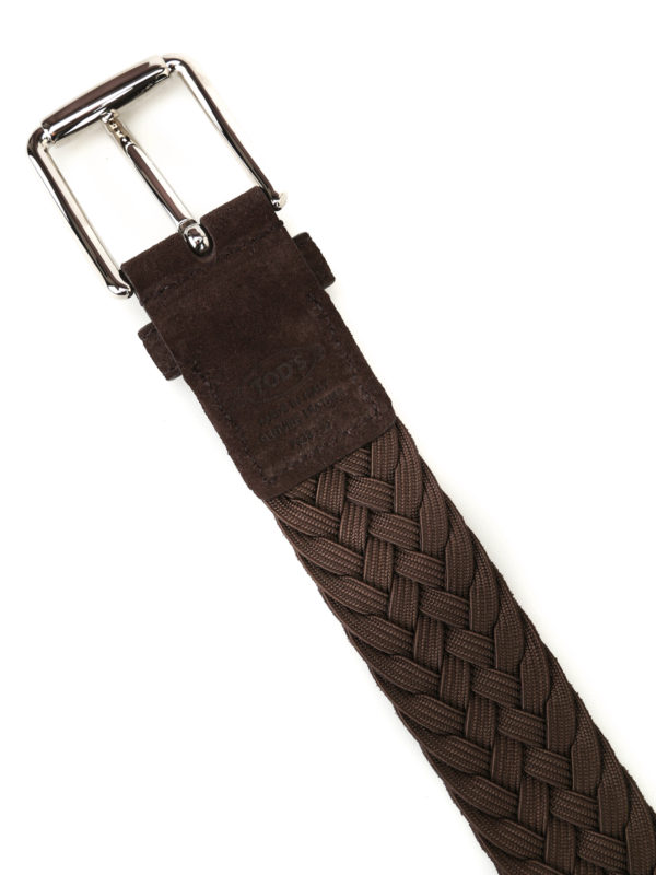 Belts Tod's - Dark brown woven suede belt - XCMCPR23100HMKS800