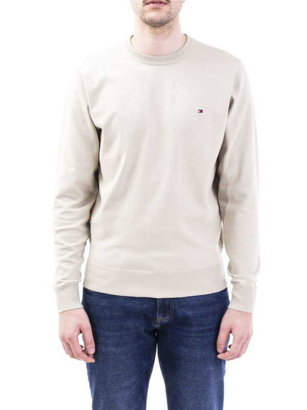 iKRIX TOMMY HILFIGER: Strickpullover mit Rundhalsausschnitt - Rundhalspullover - Hellbeige
