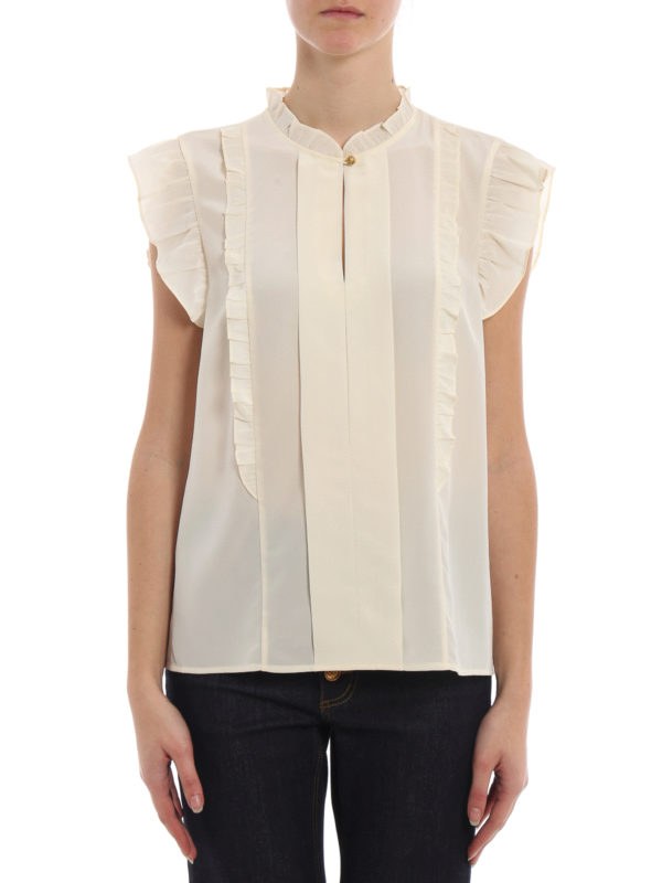 iKRIX TORY BURCH: blouses - Silk georgette ruffle blouse
