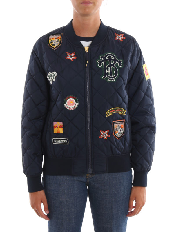 iKRIX TORY BURCH: bombers - Patch quilted bomber jacket