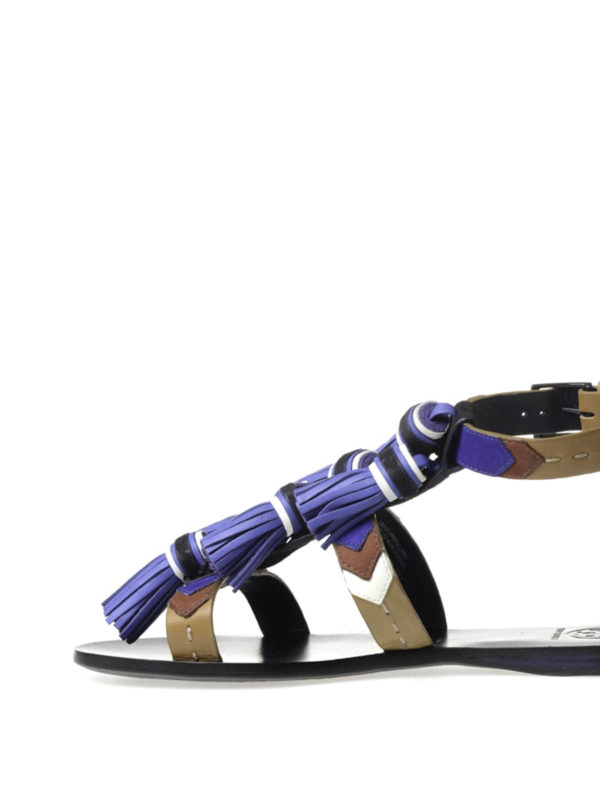 iKRIX TORY BURCH: sandals - Weaver flat sandals with tassels